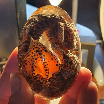 LED Lava Dragon Egg Statue Resin Ornament - The misfit market