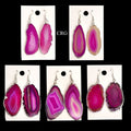 Agate Slice Earrings pink