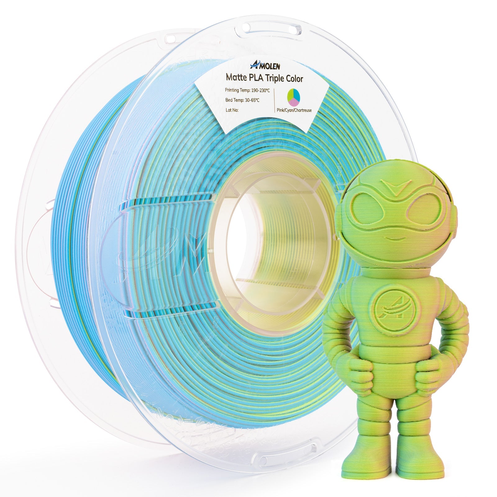 PLA Matte Triple Filament 1.75mm, 1KG/2.2LB - The misfit market