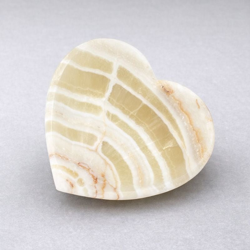 Banded Onyx Calcite Heart Dish Decor