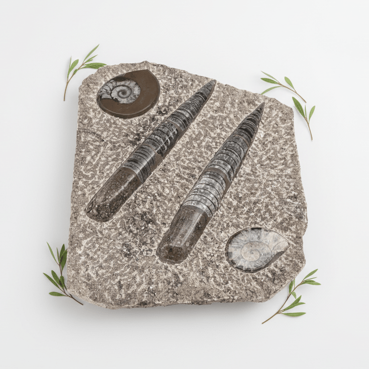 Orthoceras and Ammoite Fossil