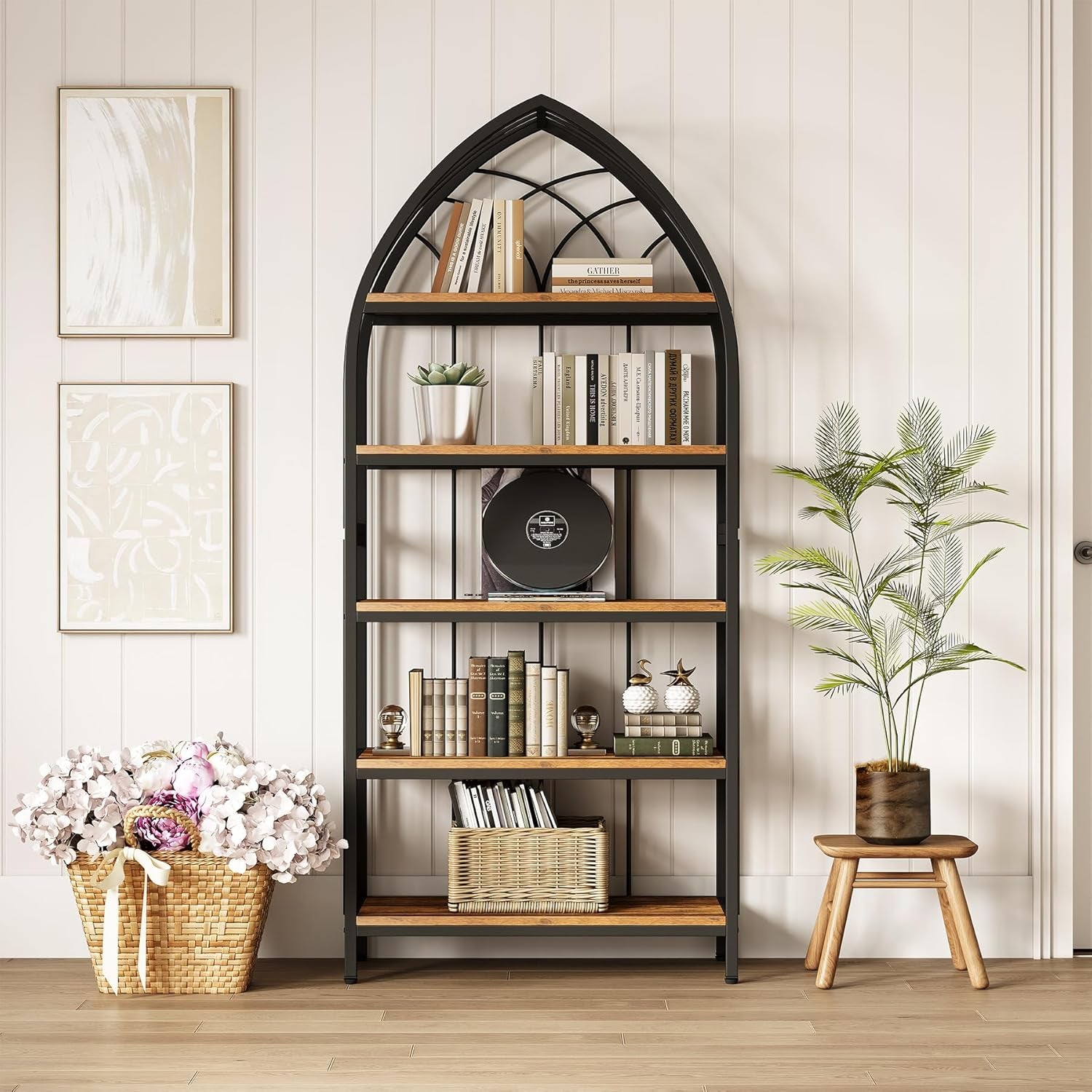 74.8-Inch Tall 5-Tier Bookshelf Organizer Storage Unit - The misfit market