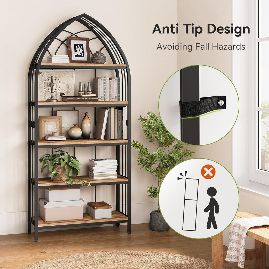 74.8-Inch Tall 5-Tier Bookshelf Organizer Storage Unit - The misfit market