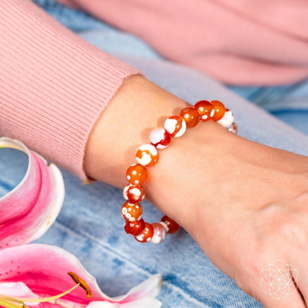 Feminine Force – Carnelian Orca Agate Bracelet - The misfit market