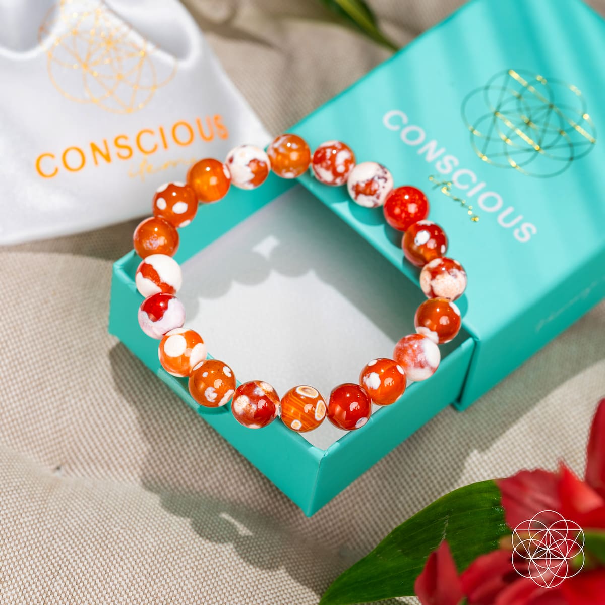 Feminine Force – Carnelian Orca Agate Bracelet - The misfit market
