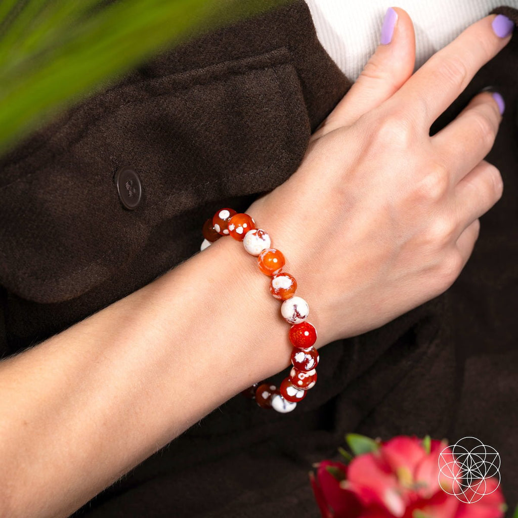 Feminine Force – Carnelian Orca Agate Bracelet - The misfit market