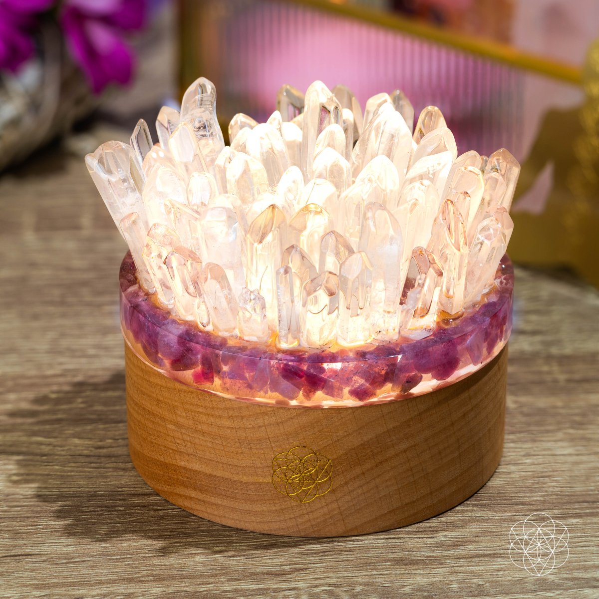 Find My Peace - Quartz & Tourmaline Lamp of Blooming Tranquility - The misfit market