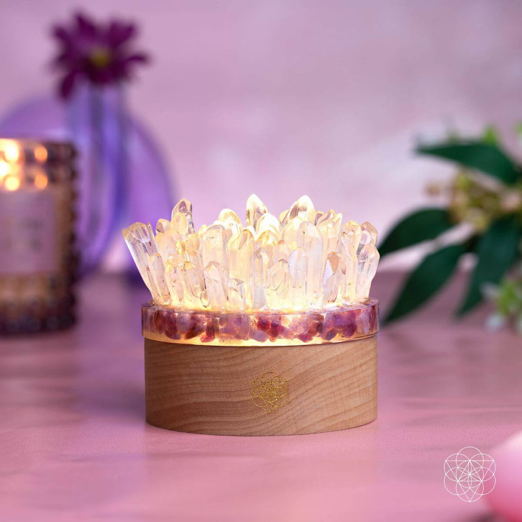 Find My Peace - Quartz & Tourmaline Lamp of Blooming Tranquility - The misfit market