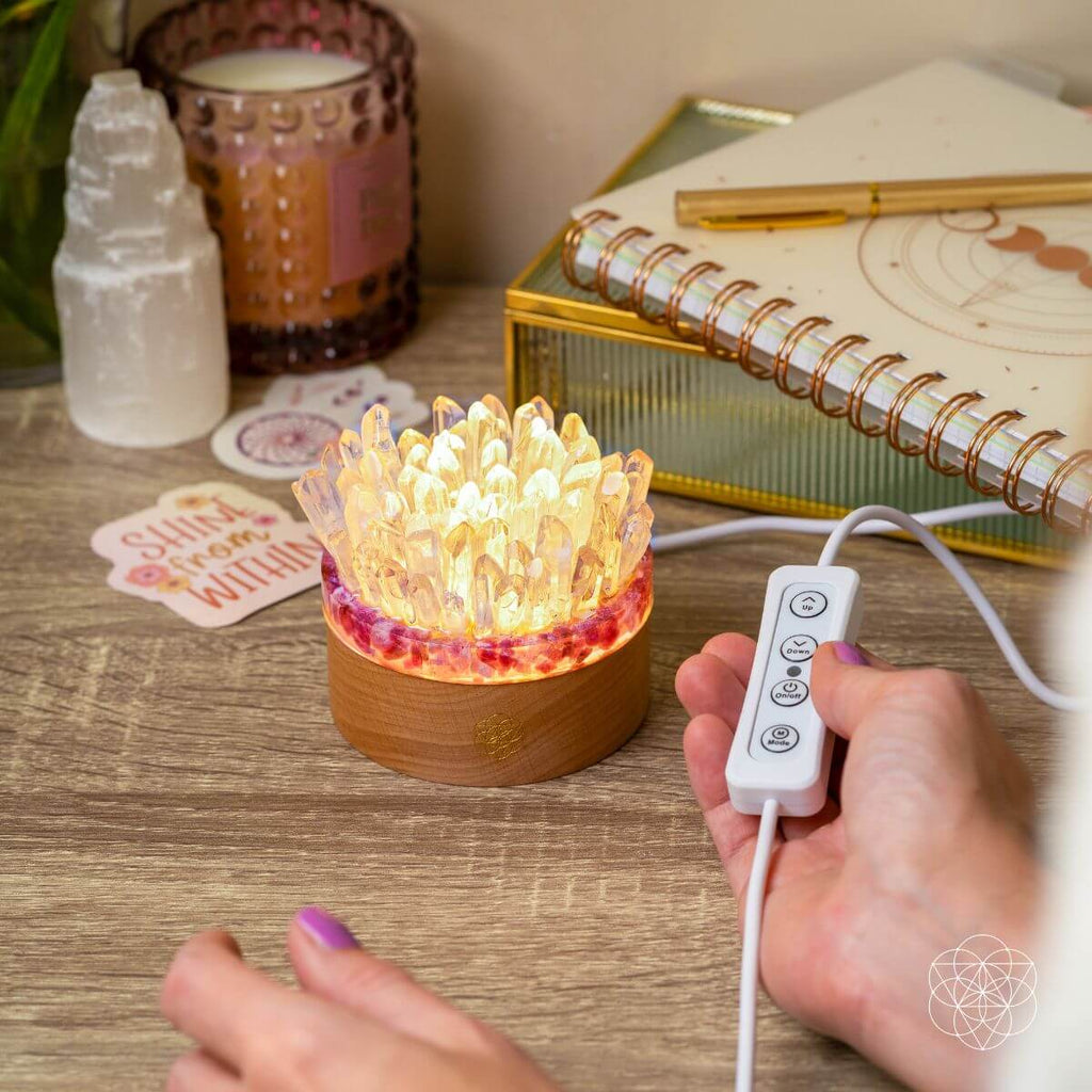 Find My Peace - Quartz & Tourmaline Lamp of Blooming Tranquility - The misfit market