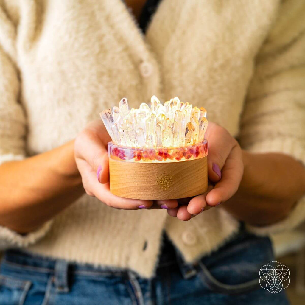 Find My Peace - Quartz & Tourmaline Lamp of Blooming Tranquility - The misfit market