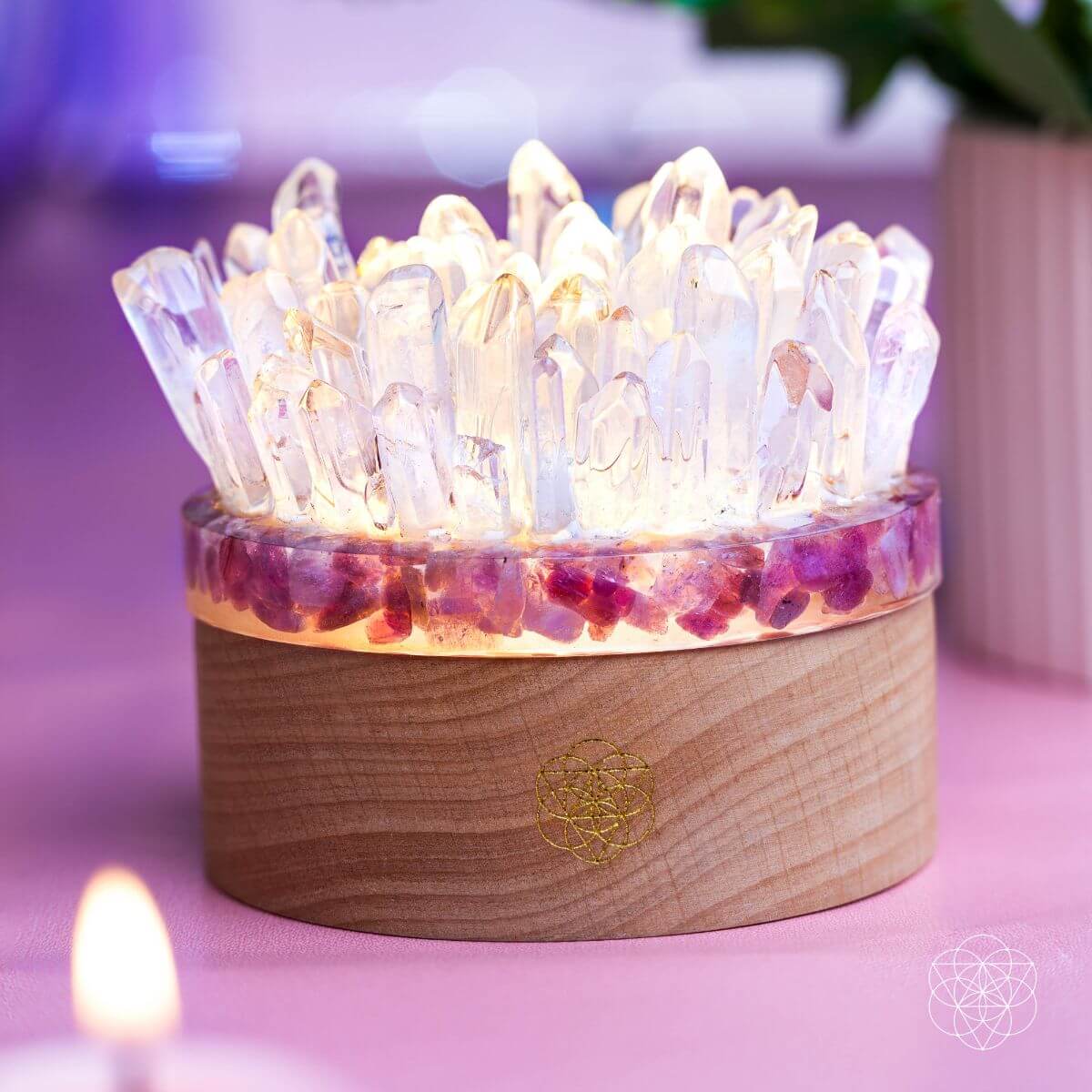 Find My Peace - Quartz & Tourmaline Lamp of Blooming Tranquility - The misfit market