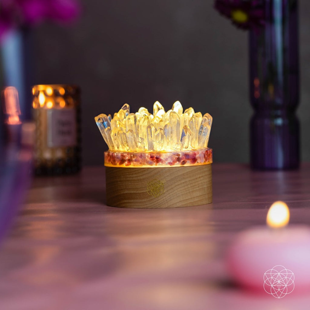 Find My Peace - Quartz & Tourmaline Lamp of Blooming Tranquility - The misfit market