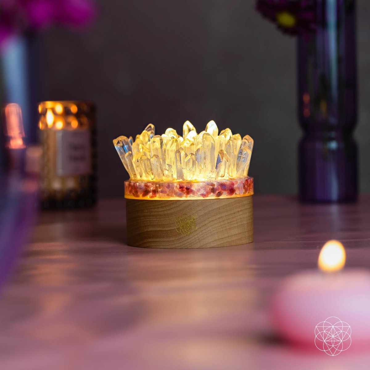 Find My Peace - Quartz & Tourmaline Lamp of Blooming Tranquility - The misfit market