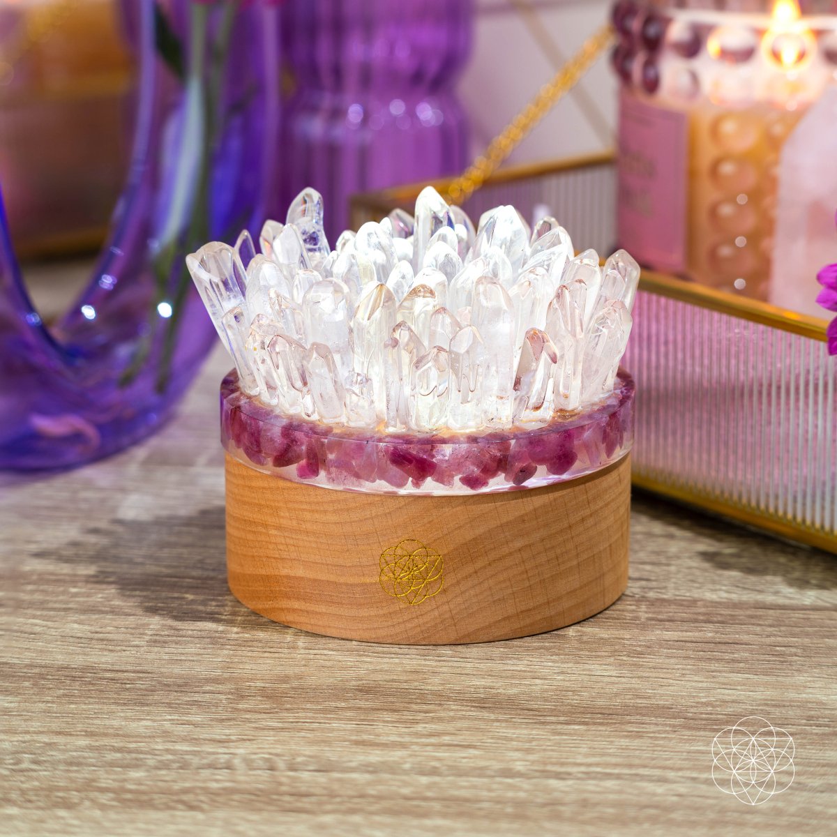 Find My Peace - Quartz & Tourmaline Lamp of Blooming Tranquility - The misfit market