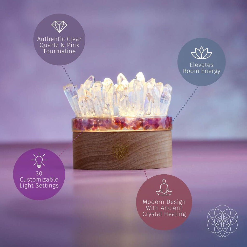 Find My Peace - Quartz & Tourmaline Lamp of Blooming Tranquility - The misfit market