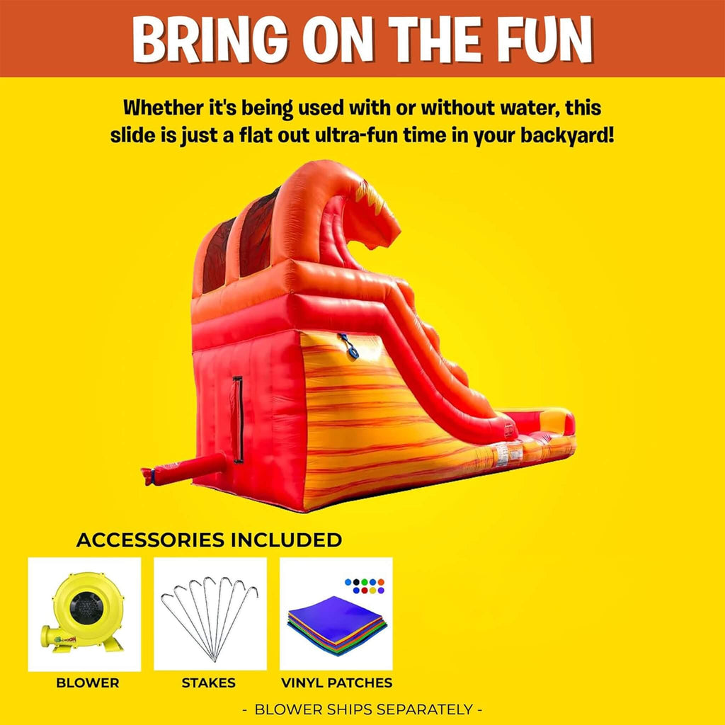 Large Fire Marble Inflatable Water Slide With Pool And Blower (SAK34567)