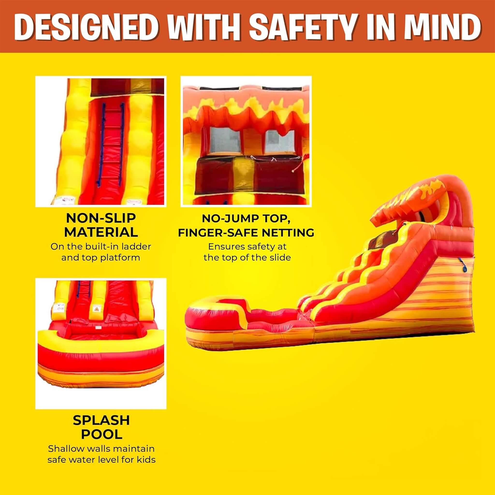 Large Fire Marble Inflatable Water Slide With Pool And Blower (SAK34567)