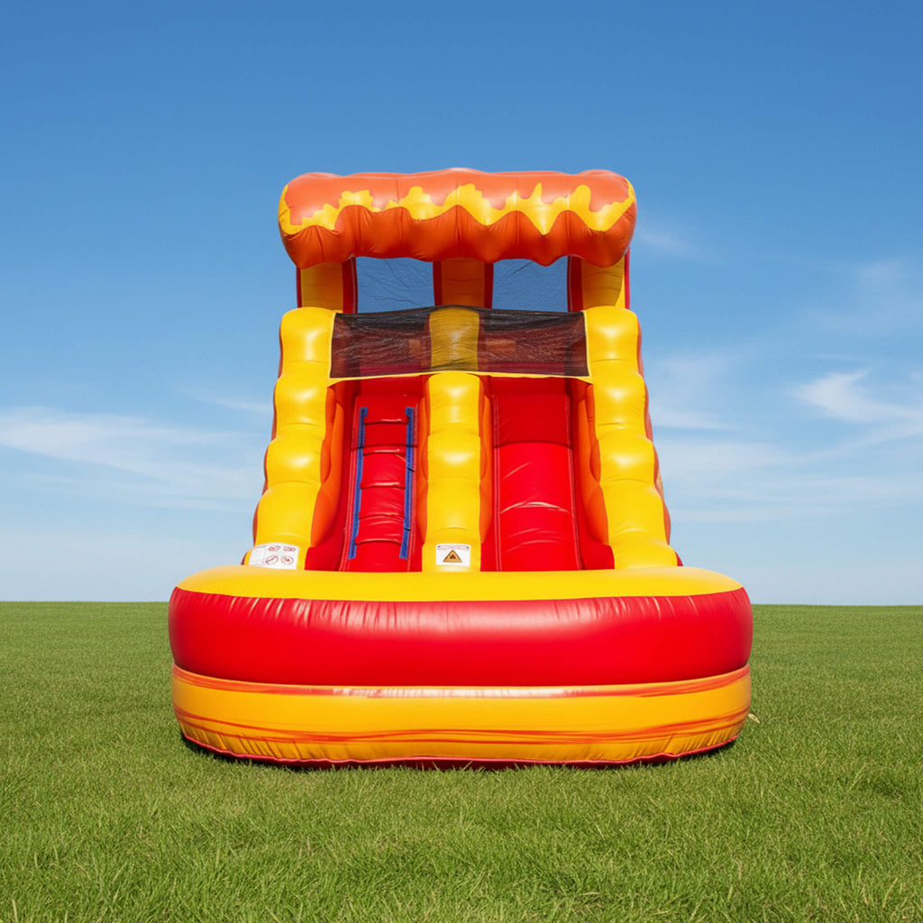 Large Fire Marble Inflatable Water Slide With Pool And Blower (SAK34567)