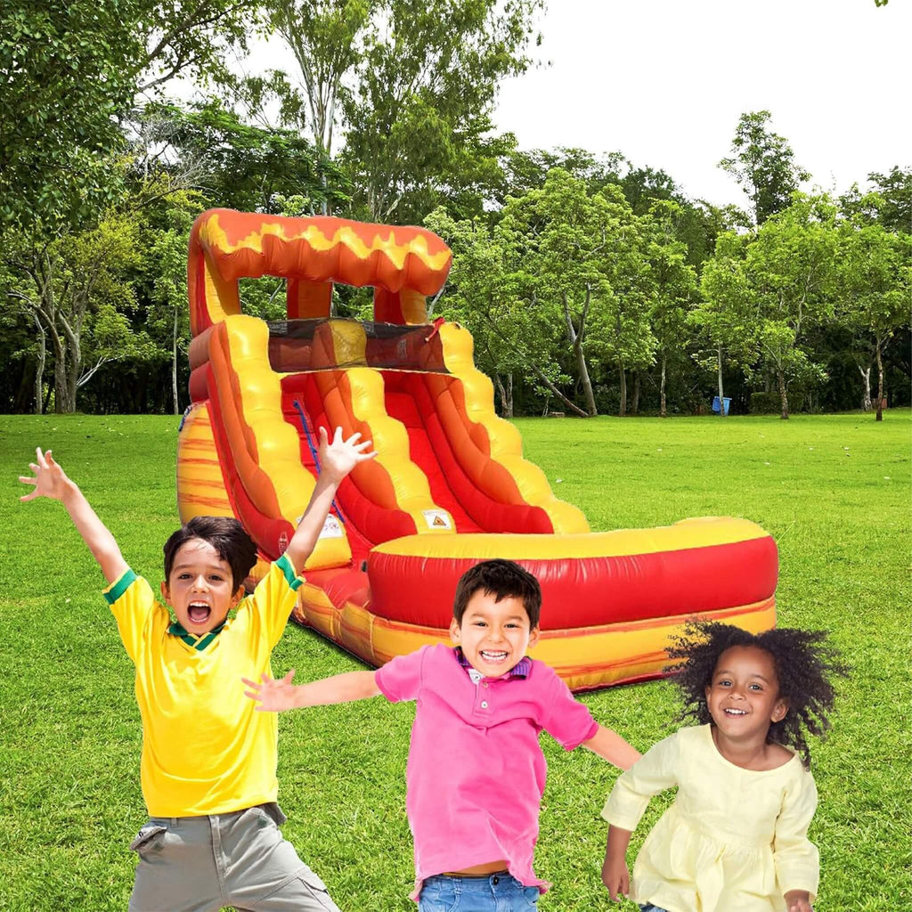 Large Fire Marble Inflatable Water Slide With Pool And Blower (SAK34567)
