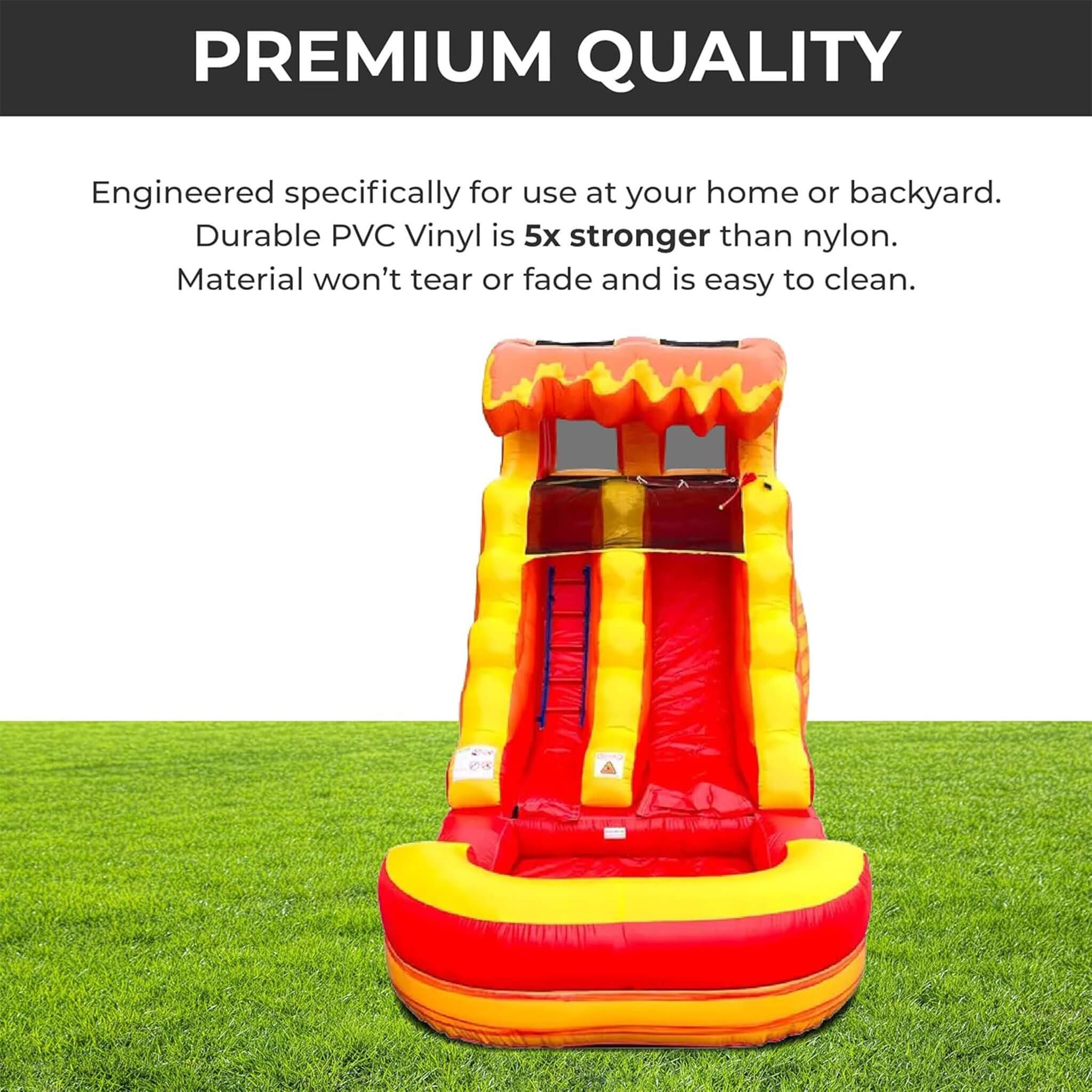 Large Fire Marble Inflatable Water Slide With Pool And Blower (SAK34567)