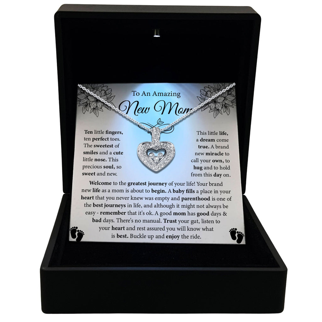 TRYNDI™ To My Amazing New Mom Floating Heart Necklace With Authentic Swarovski Crystals - The misfit market
