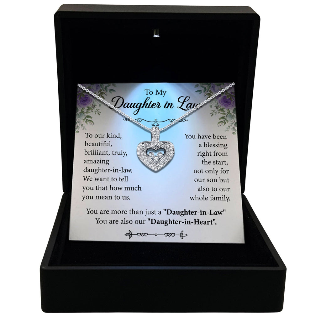 TRYNDI™ To My Beautiful Daughter-in-Law Floating Heart Necklace With Authentic Swarovski Crystals - The misfit market