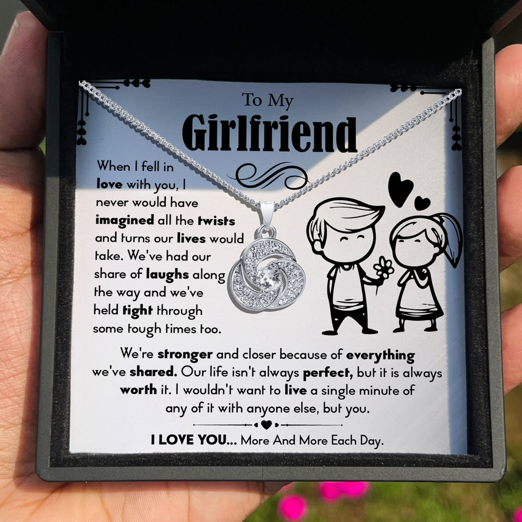 TRYNDI™ To My Girlfriend Floating Heart Necklace With Authentic Swarovski Crystals - The misfit market