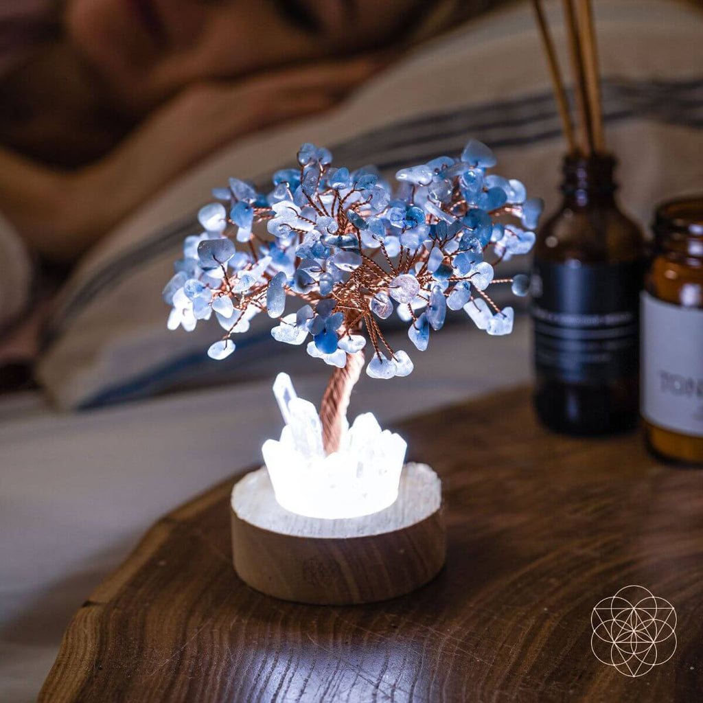 Guardian Angel Lamp of Protection - Aquamarine Tree - The misfit market