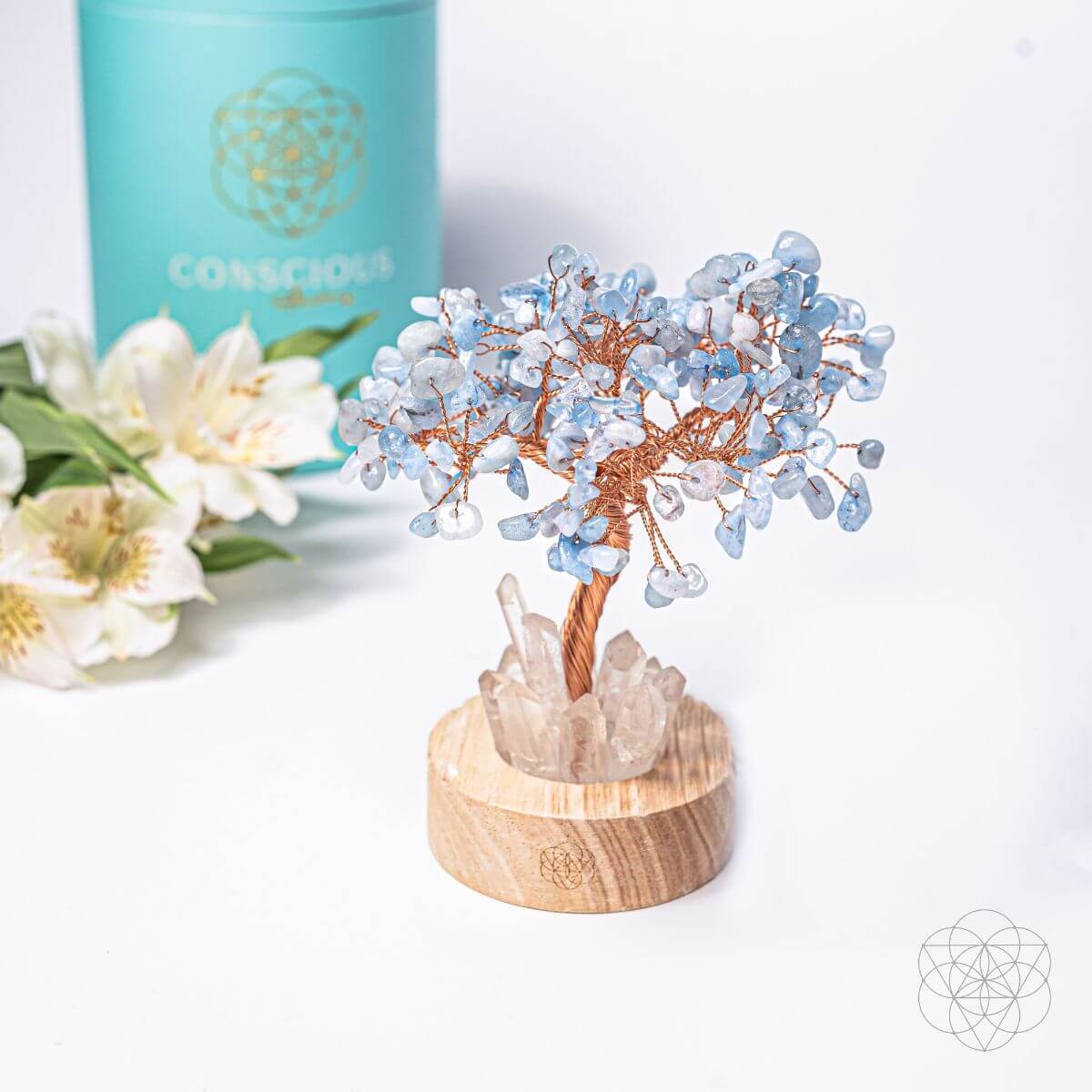 Guardian Angel Lamp of Protection - Aquamarine Tree - The misfit market