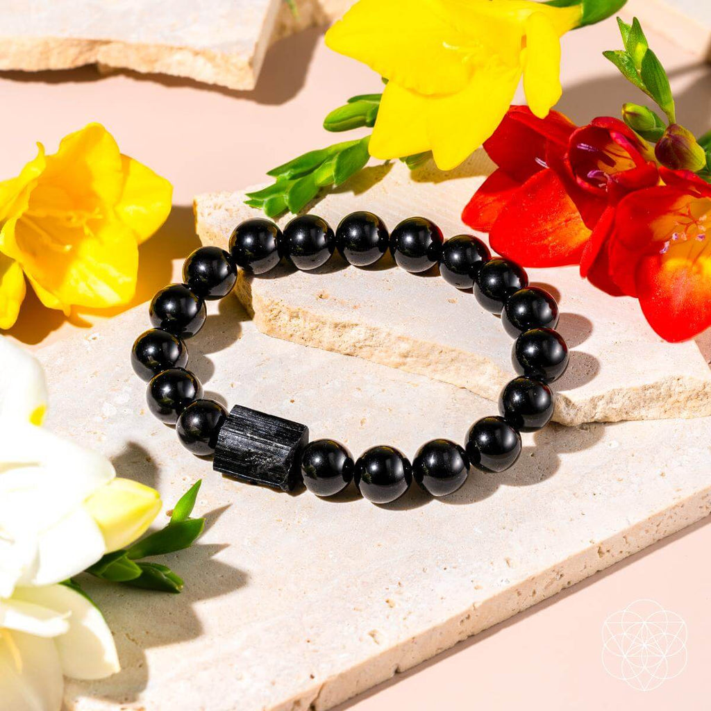 Habit Breaker - Black Obsidian & Tourmaline Bracelet - The misfit market