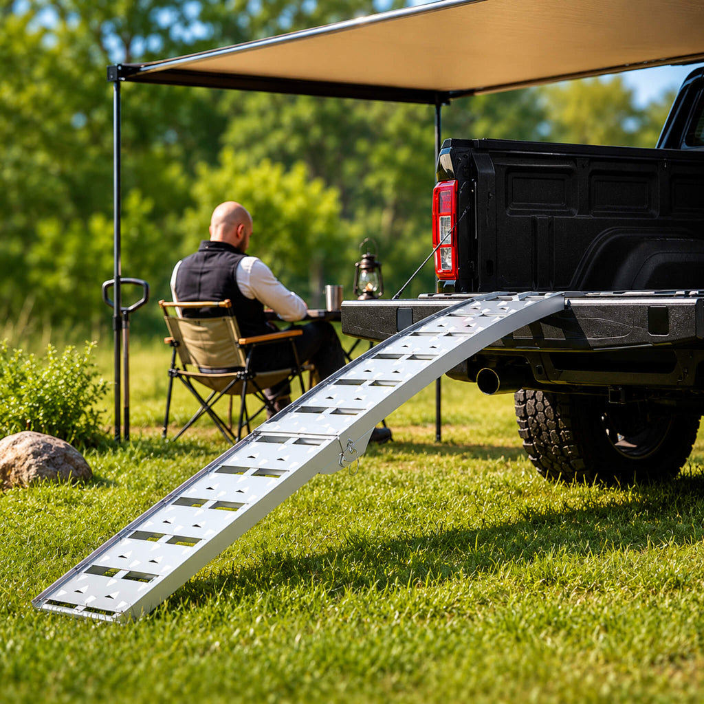 Heavy-Duty 1500LB 7.5FT Folding Aluminum Loading Ramps Set (SAK30158)