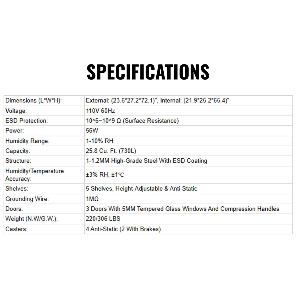 Heavy-Duty 192-Gallon Stainless Steel Nitrogen Dry Cabinet [1-10% RH] (SAK27184)