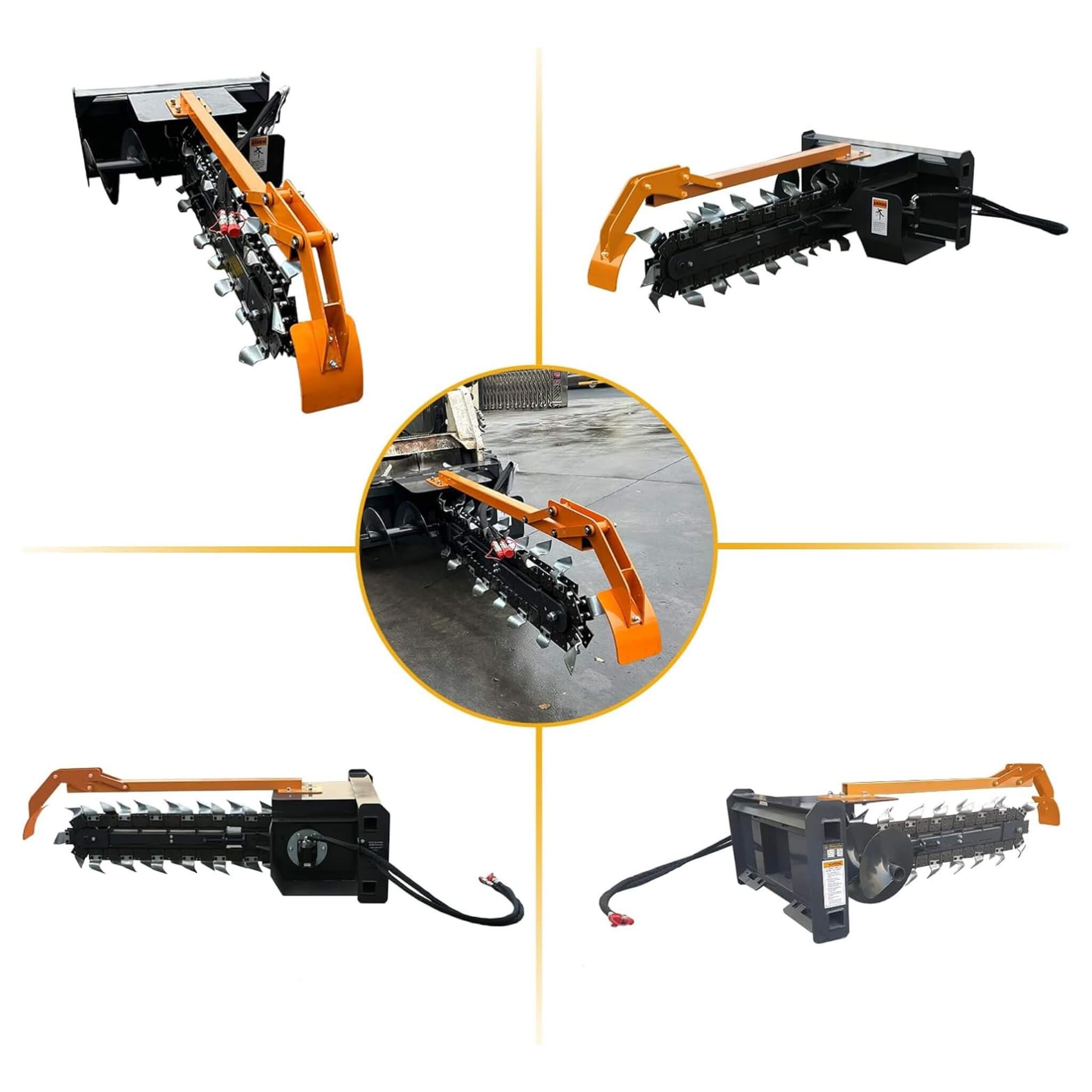 Heavy-Duty 48-Inch Skid Steer Attachment Trencher With Auger (SAK16842)