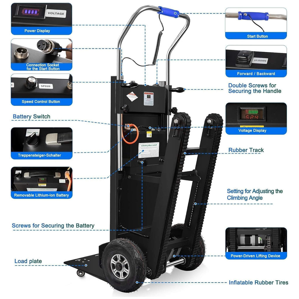 Heavy-Duty 900LBS Electric Motorized Stair Climbing Dolly (SAK75803)
