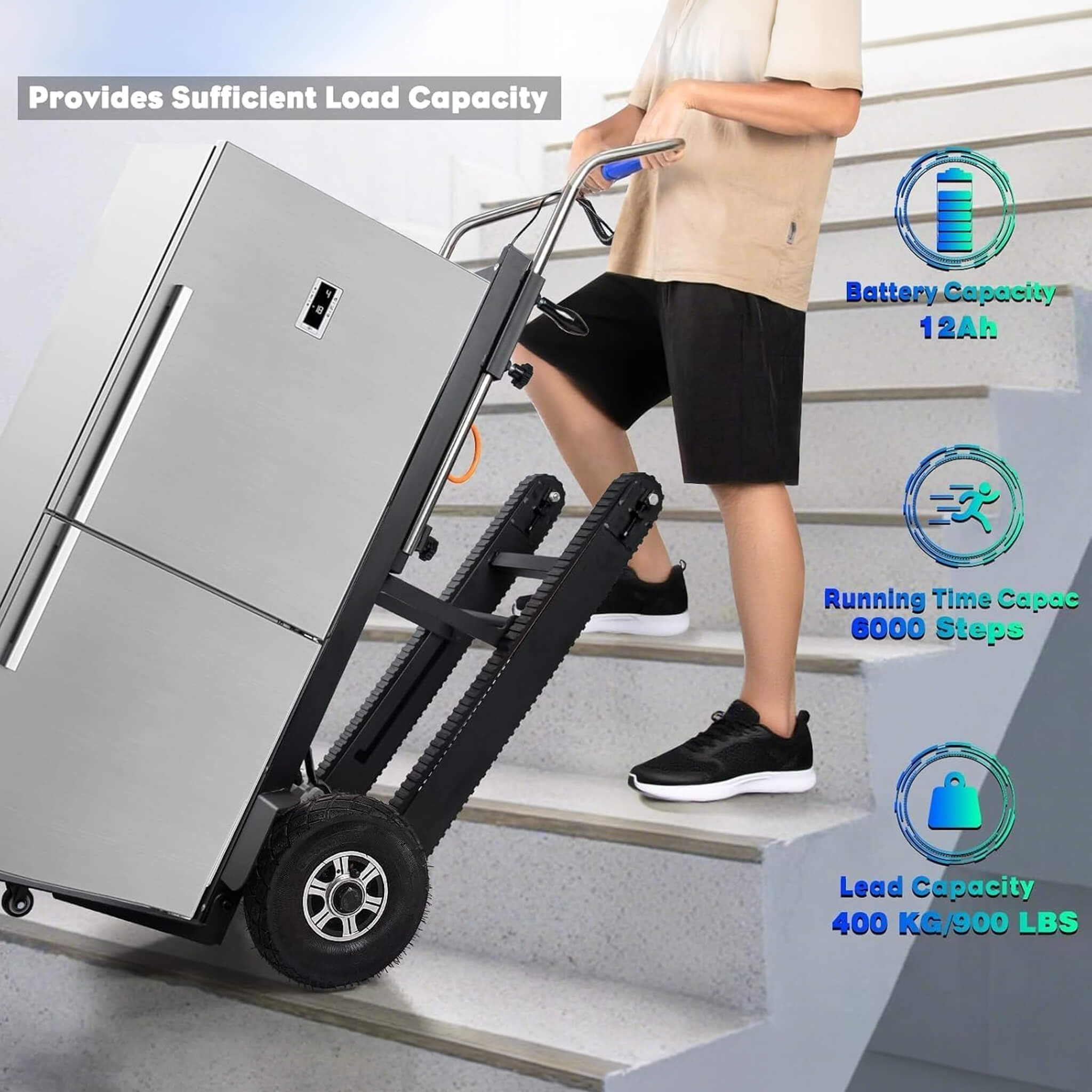 Heavy-Duty 900LBS Electric Motorized Stair Climbing Dolly (SAK75803)