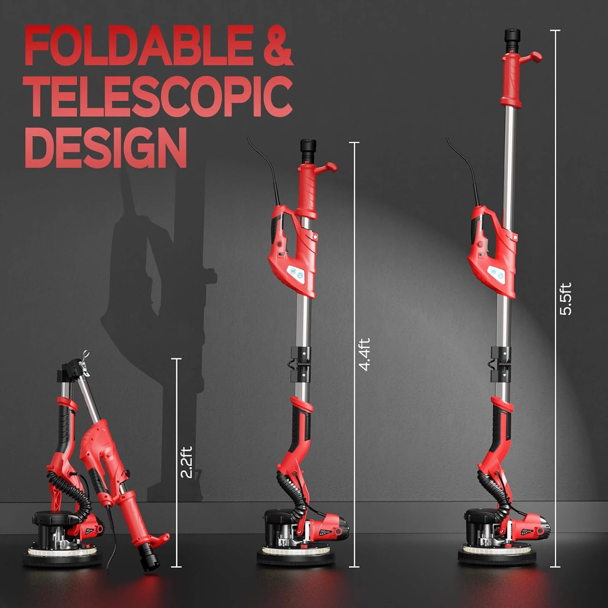Heavy-Duty Drywall Ceiling Pole Sander Vacuum Tool (SAK93935)