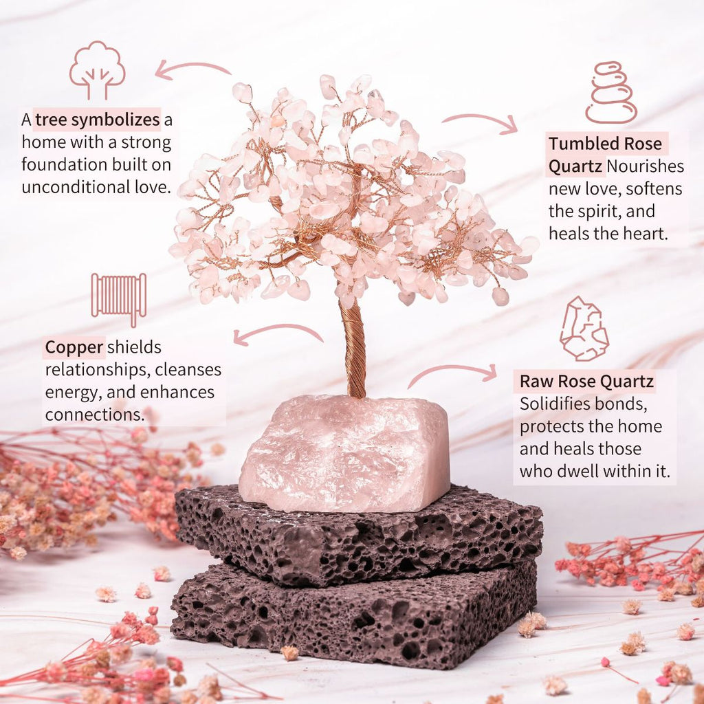 Home Sweet Home - Feng Shui Rose Quartz Tree - The misfit market