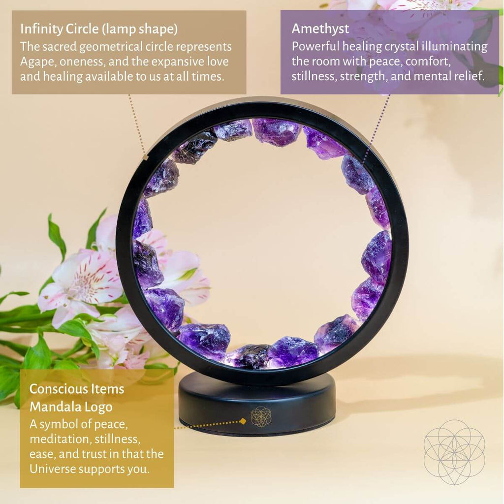 I Am At Peace - Spiritual Protection Amethyst Lamp - The misfit market
