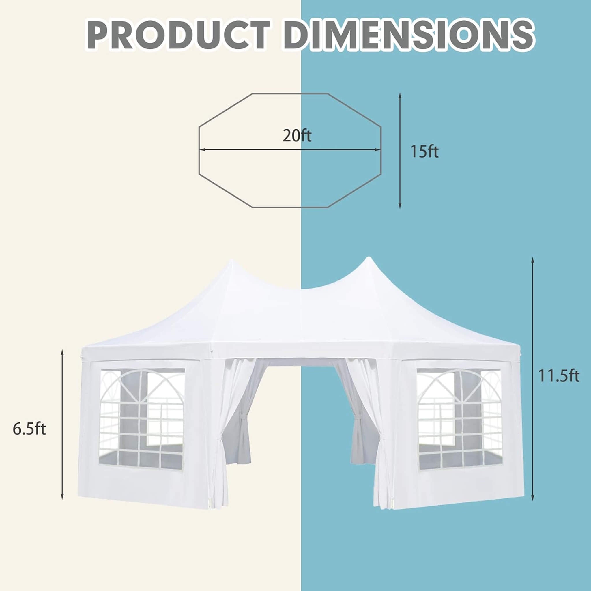 Large Heavy-Duty Customizable Party Tent with Sidewalls and Windows (SAK72615)