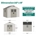 Alora Large Resin Outdoor Storage Shed With Floor, Windows, And Lockable Door (SAK98421)
