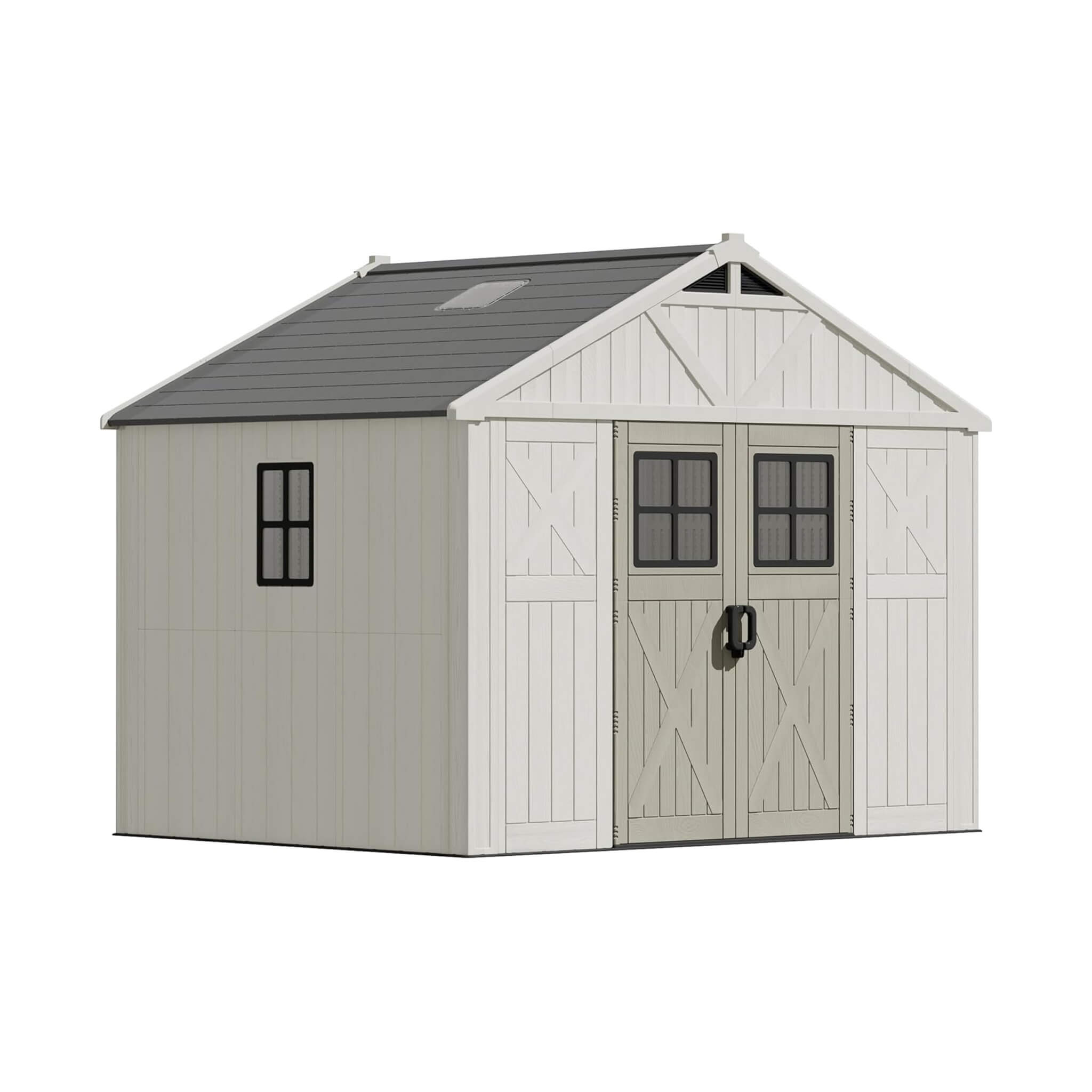 Alora Large Resin Outdoor Storage Shed With Floor, Windows, And Lockable Door (SAK98421)