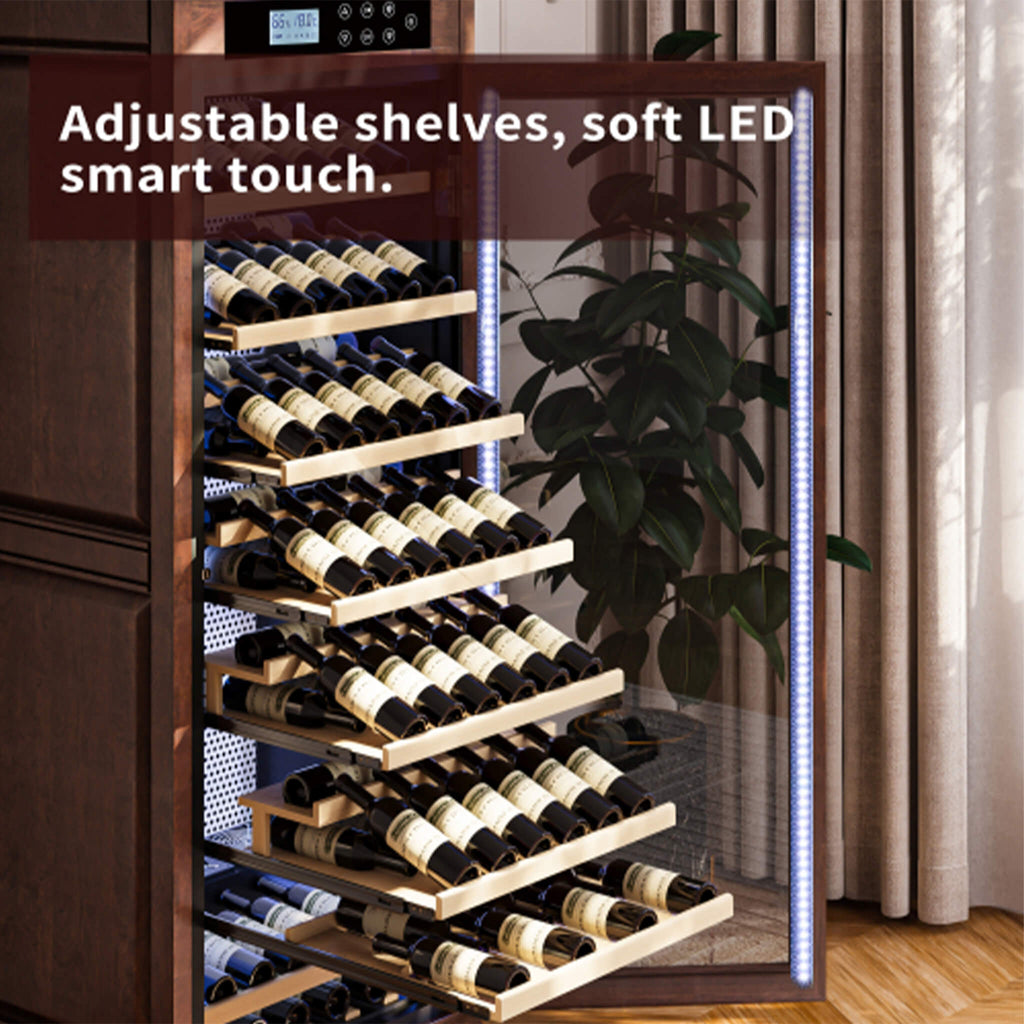 Nuvia 102-Bottle 10.6 Cu.Ft Wine Cooler Cabinet With LED Lighting And Temperature Control (SAK69027)