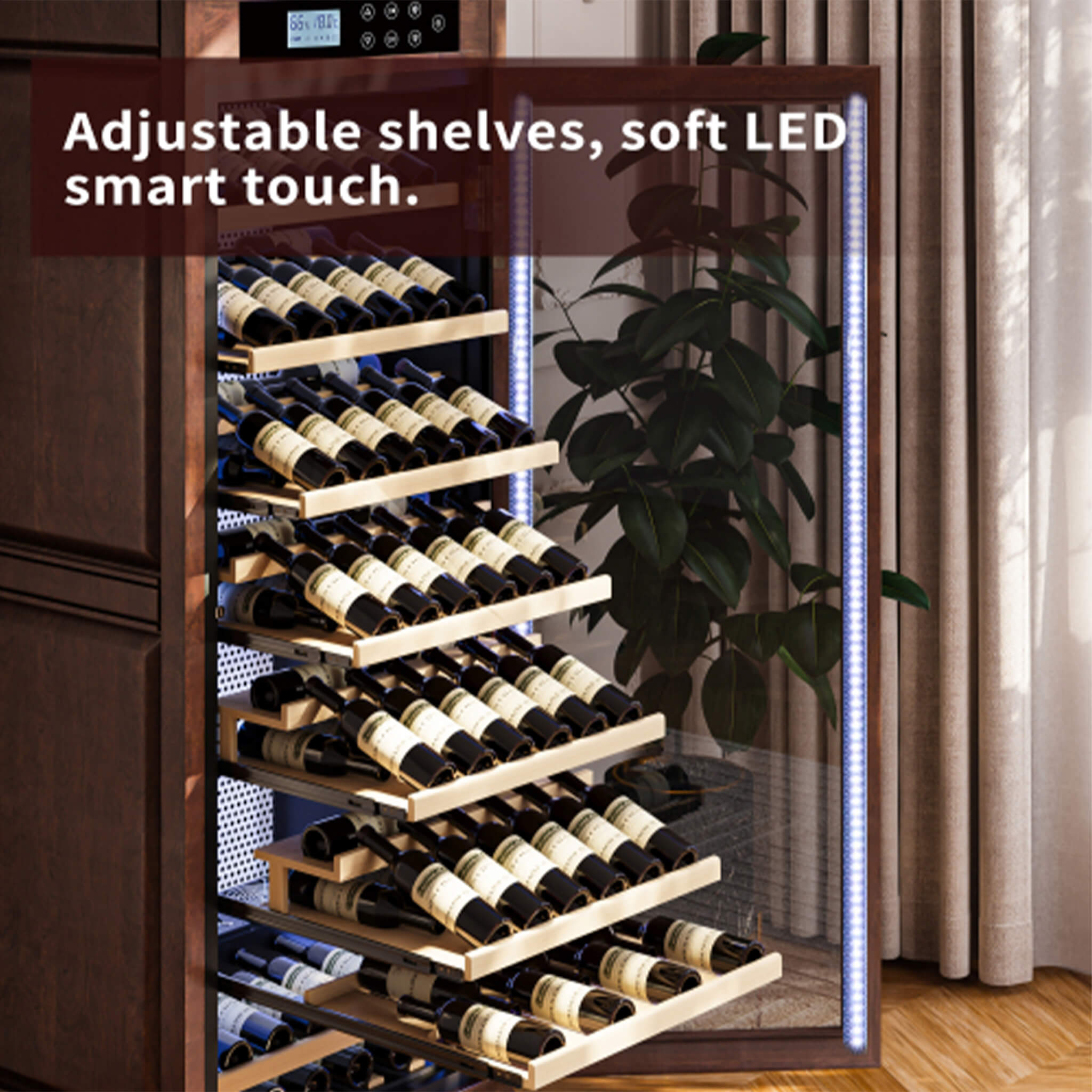 Nuvia 102-Bottle 10.6 Cu.Ft Wine Cooler Cabinet With LED Lighting And Temperature Control (SAK69027)