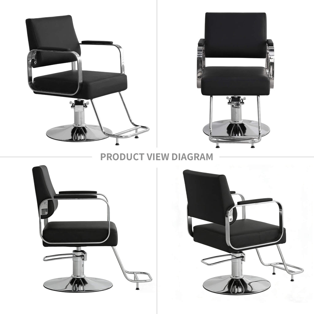 Luxury Height-Adjustable Barber Chair With 360-Degree Swivel (SAK64103)