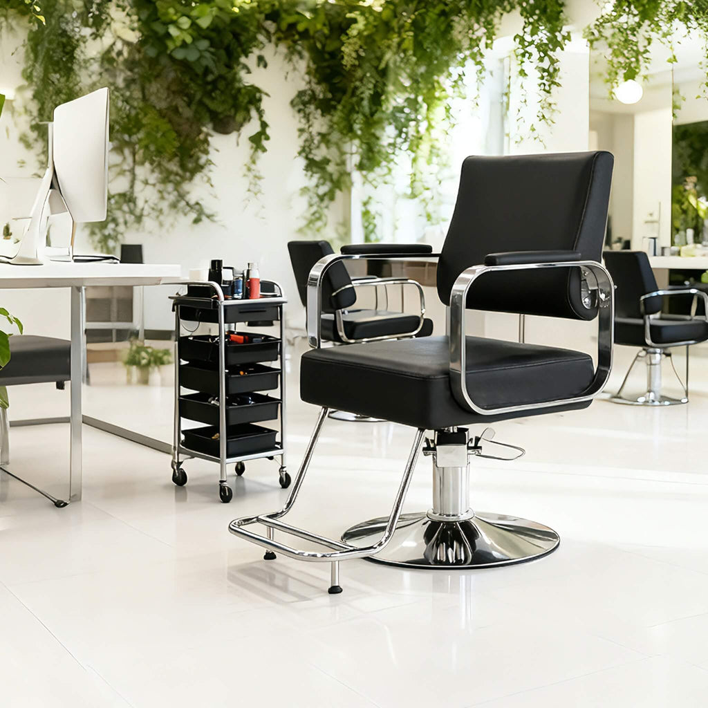 Luxury Height-Adjustable Barber Chair With 360-Degree Swivel (SAK64103)