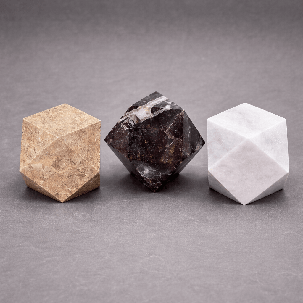 Marble Faceted Desk Paperweight Office Decor
