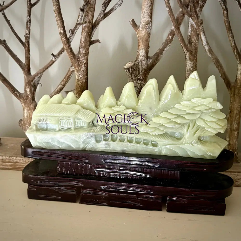 hand carved jade sculpture