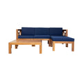 Alora 5-Piece Outdoor Patio Wood Sectional Sofa Set With Cushions (SAK31297)