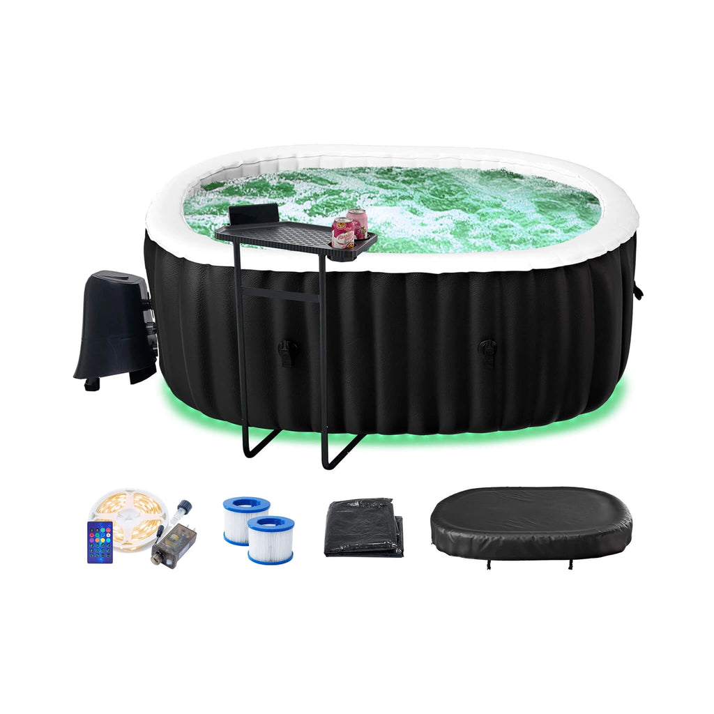 Premium 2-Person Inflatable Hot Tub Kit With 8-Color LED Lights (SAK98431)