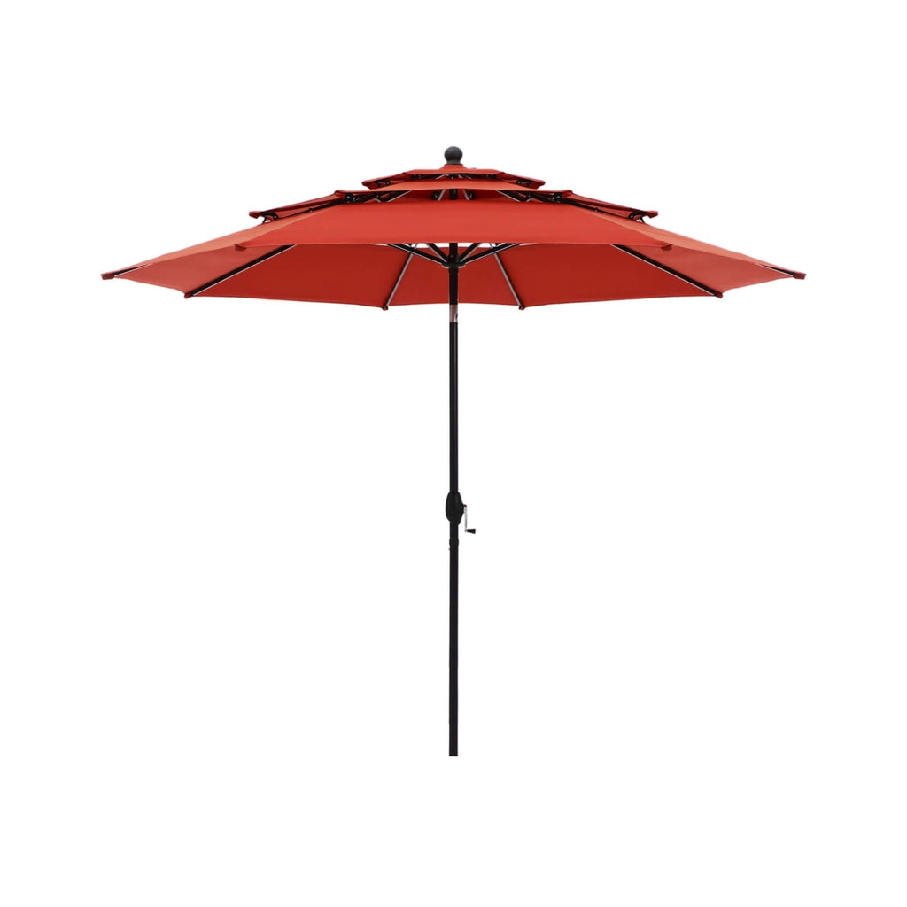 Alora Premium 6-Piece Bar Patio Furniture Set With Umbrella, Swivel Chairs, And Cushions (SAK90375)